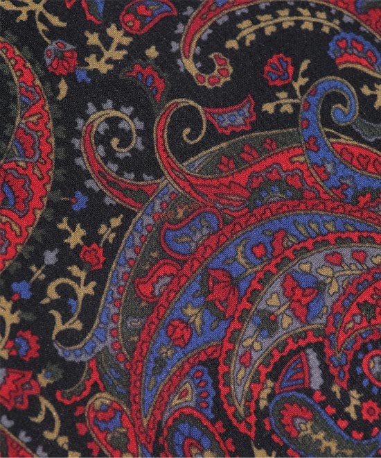 CLASSIC BLACK, I- SILK Pocket Square– Vintage Paisley