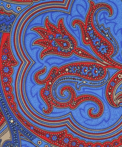 ELECTRIC BLUE, Silk Pocket Square - Vintage Paisley