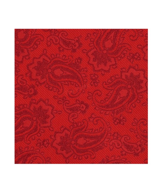 GARNET RED, Micro Pocket Square – Enigmatic Paisleys