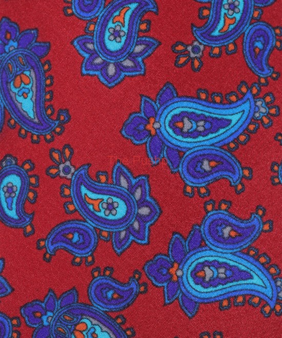 HERITAGE RED, I- SILK Pocket Square– Vintage Paisley