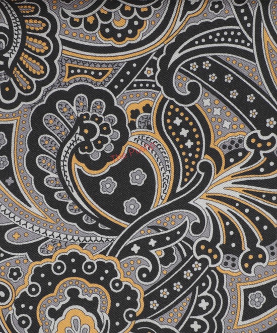 PERFECTLY BLACK, I- SILK Pocket Square– Vintage Paisley