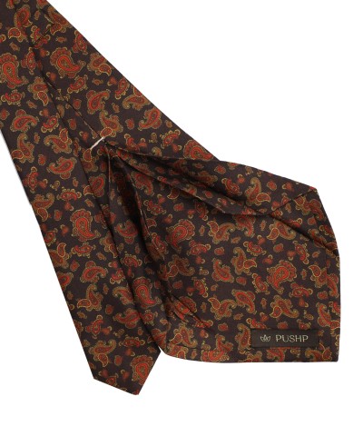 BLACK BRONZE, 5 Fold Silk Tie – Intertwined Paisleys