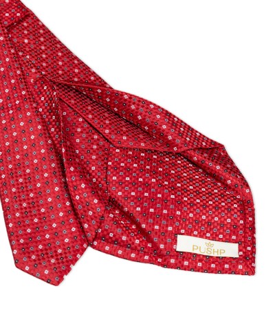 CHILLI RED, 5 Fold Micro Tie – Dots & Checks