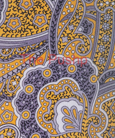 YELLOW SILVER, 7 Fold Silk Tie – Vintage Paisley