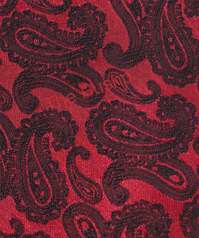 RED VELVET, 3 Fold Micro Tie – Jacquard Paisley