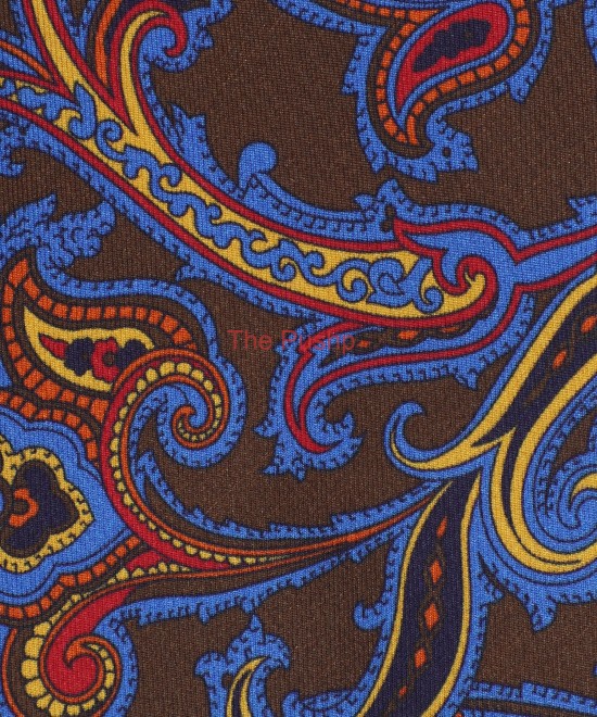 TURKISH COFFEE, Premium Twill Silk Pocket Square - Traditional Paisleys