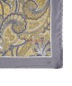 YELLOW-SILVER, I- SILK Pocket Square– Vintage Paisley